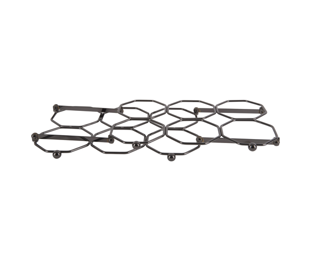 Wine rack Honeycomb foldable iron smokey grey
