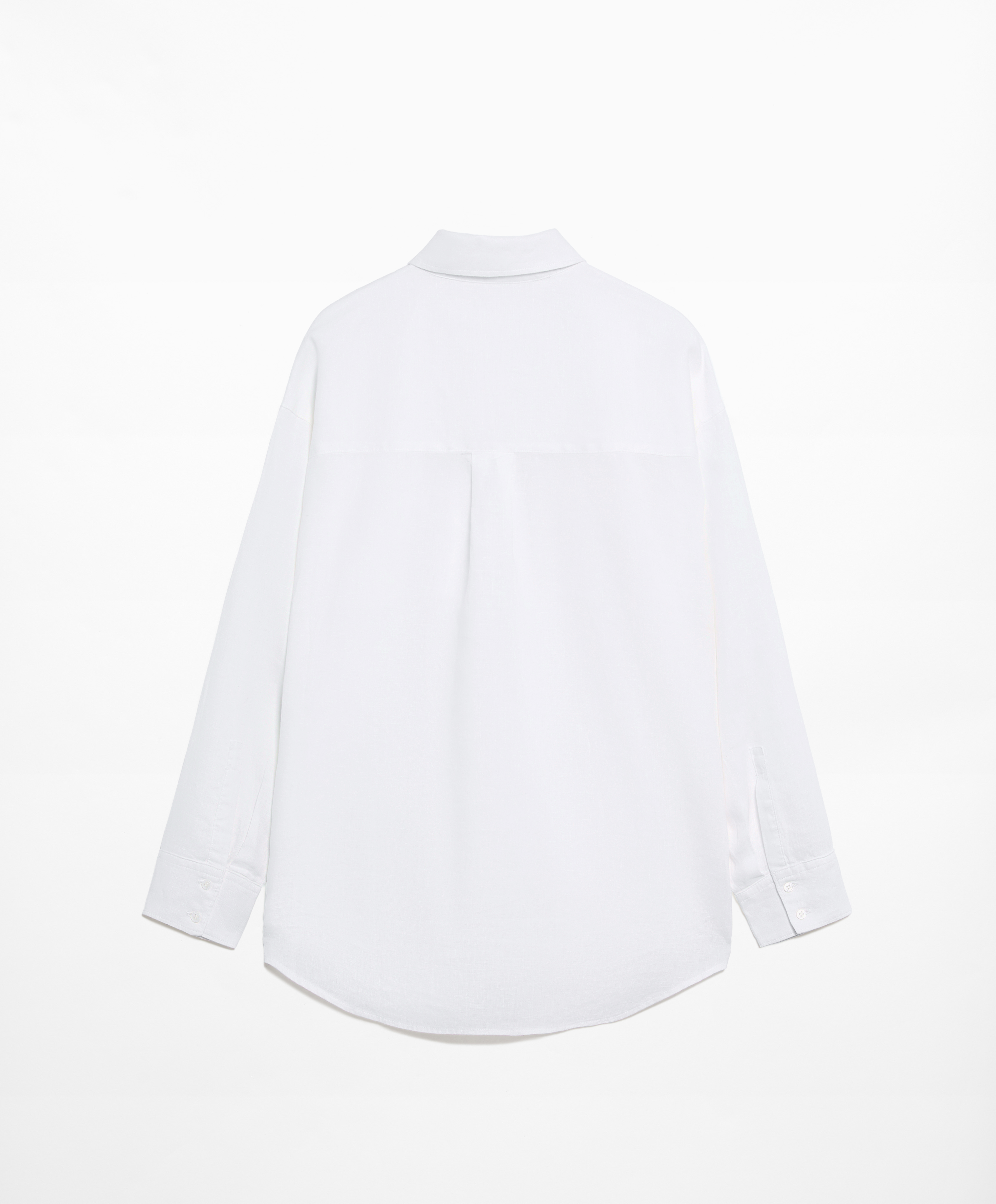 OYSHO 100% linen long-sleeved utility shirt