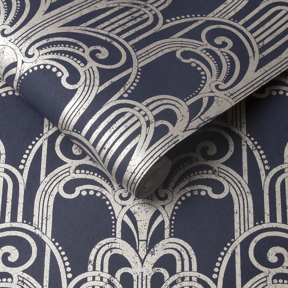 Graham & Brown  vliesbehang  Art Deco Midnight Graham & Brown  vliesbehang  Art Deco Midnight