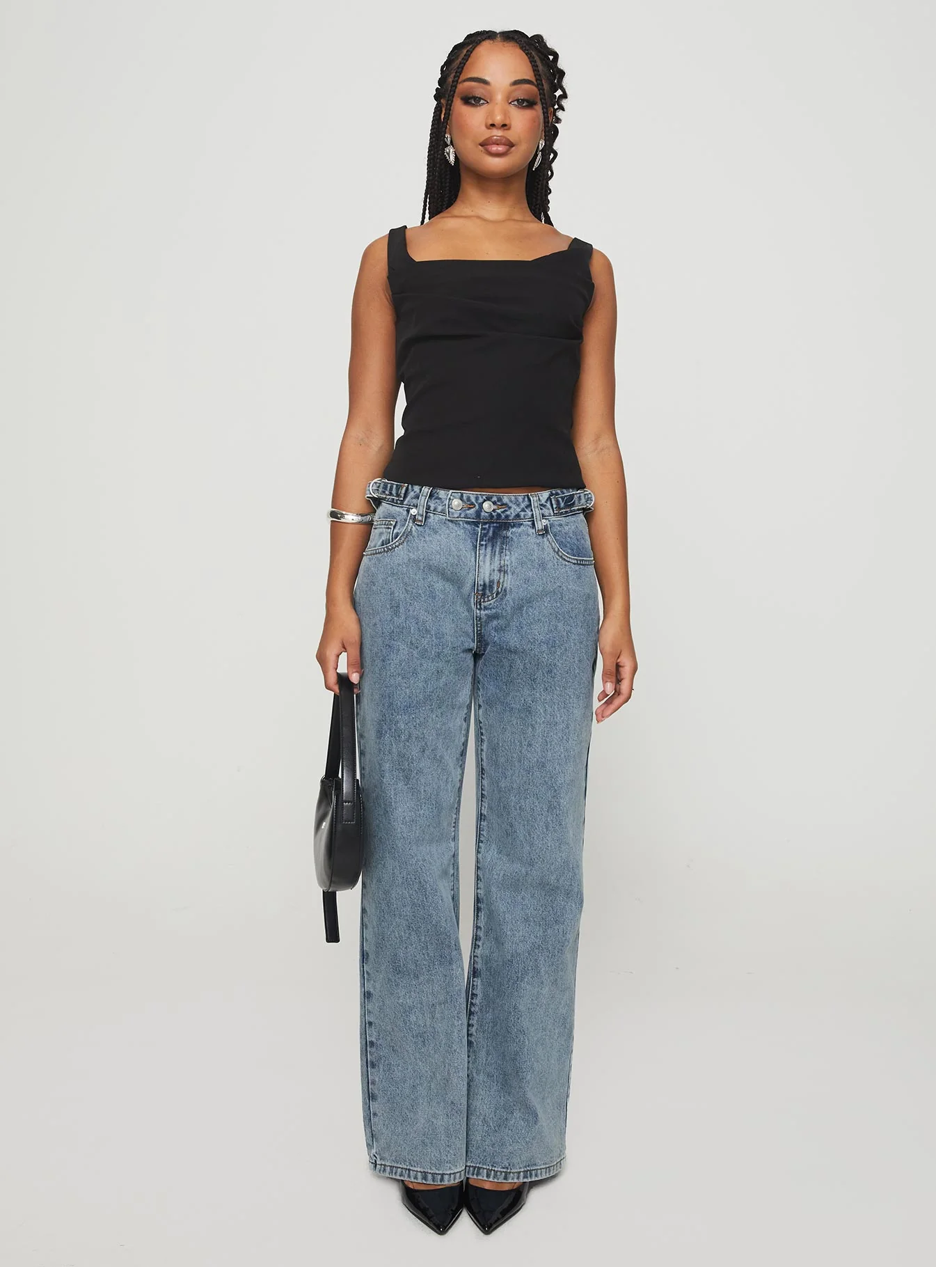 Sidle Low Rise Straight Leg Jeans Light Wash