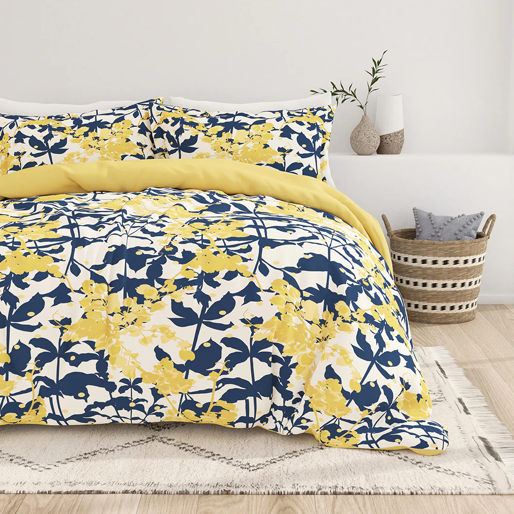 Boho Flower Pattern 3-Piece Reversible Duvet Cover Set (Sale)