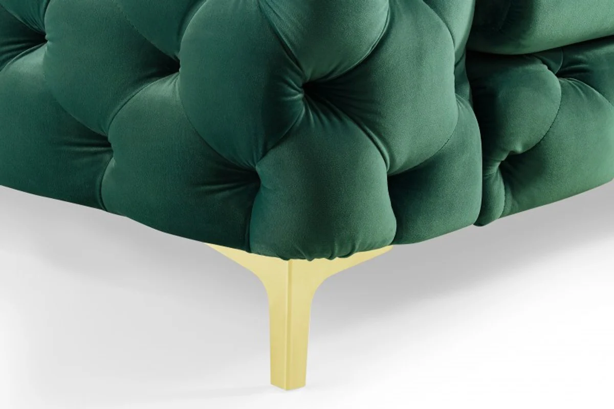 Chesterfield sofa in green / gold 240 x 97 x H. 73cm - Designer Chesterfield sofa