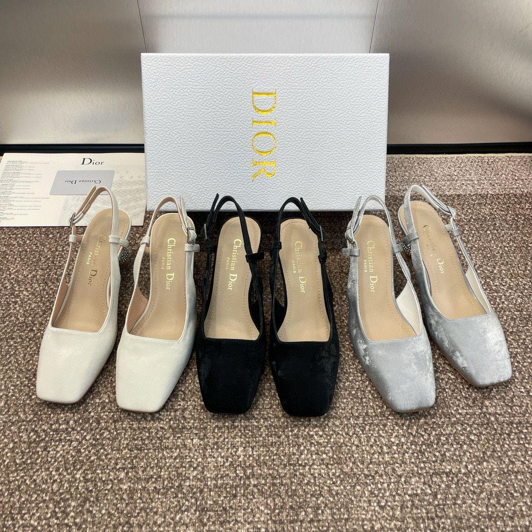 Dior Diamond Heeled Square Toe Heel (Replica) - Sneaker Replica Workshop