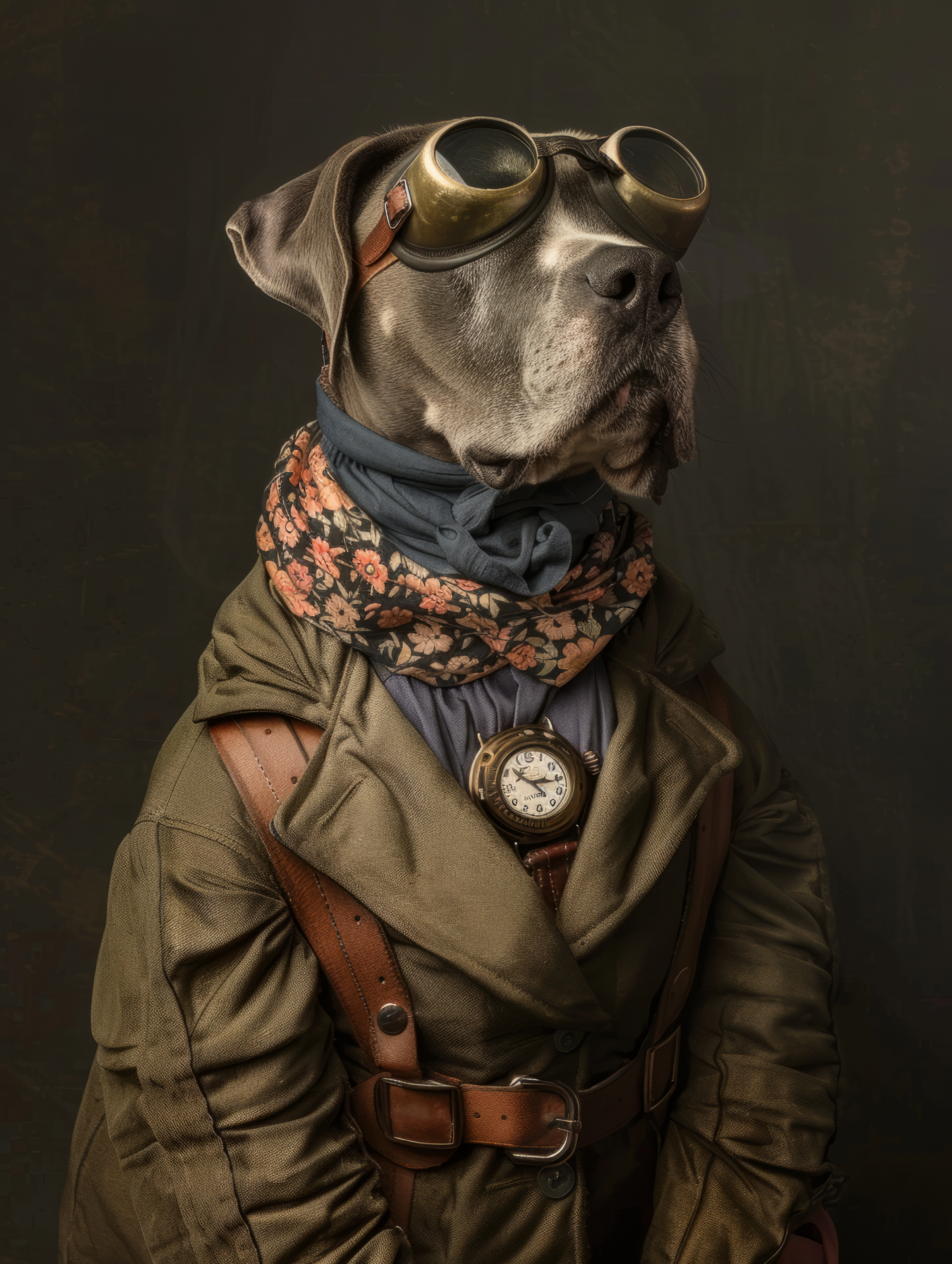 Schildering van een Napolitaanse Mastiff 100x200 cm