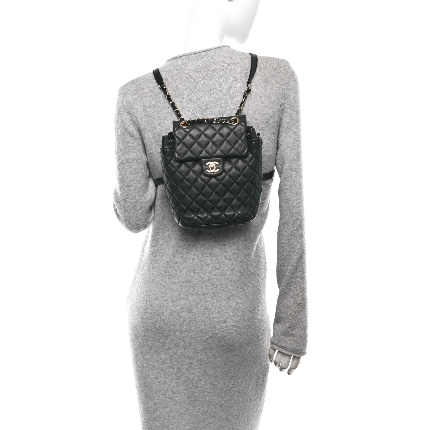 Calfskin Quilted Mini Urban Spirit Backpack Black - Top Club