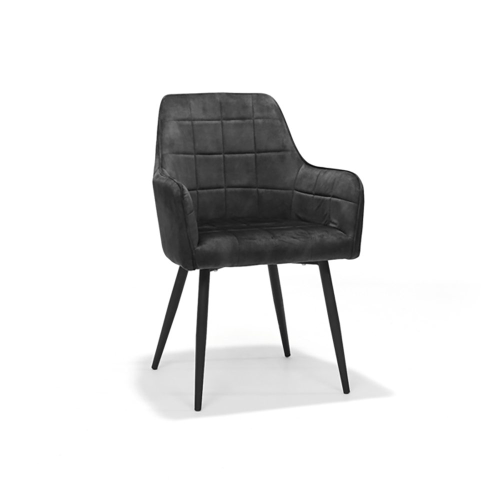 Armstoel Chess velvet Zwart