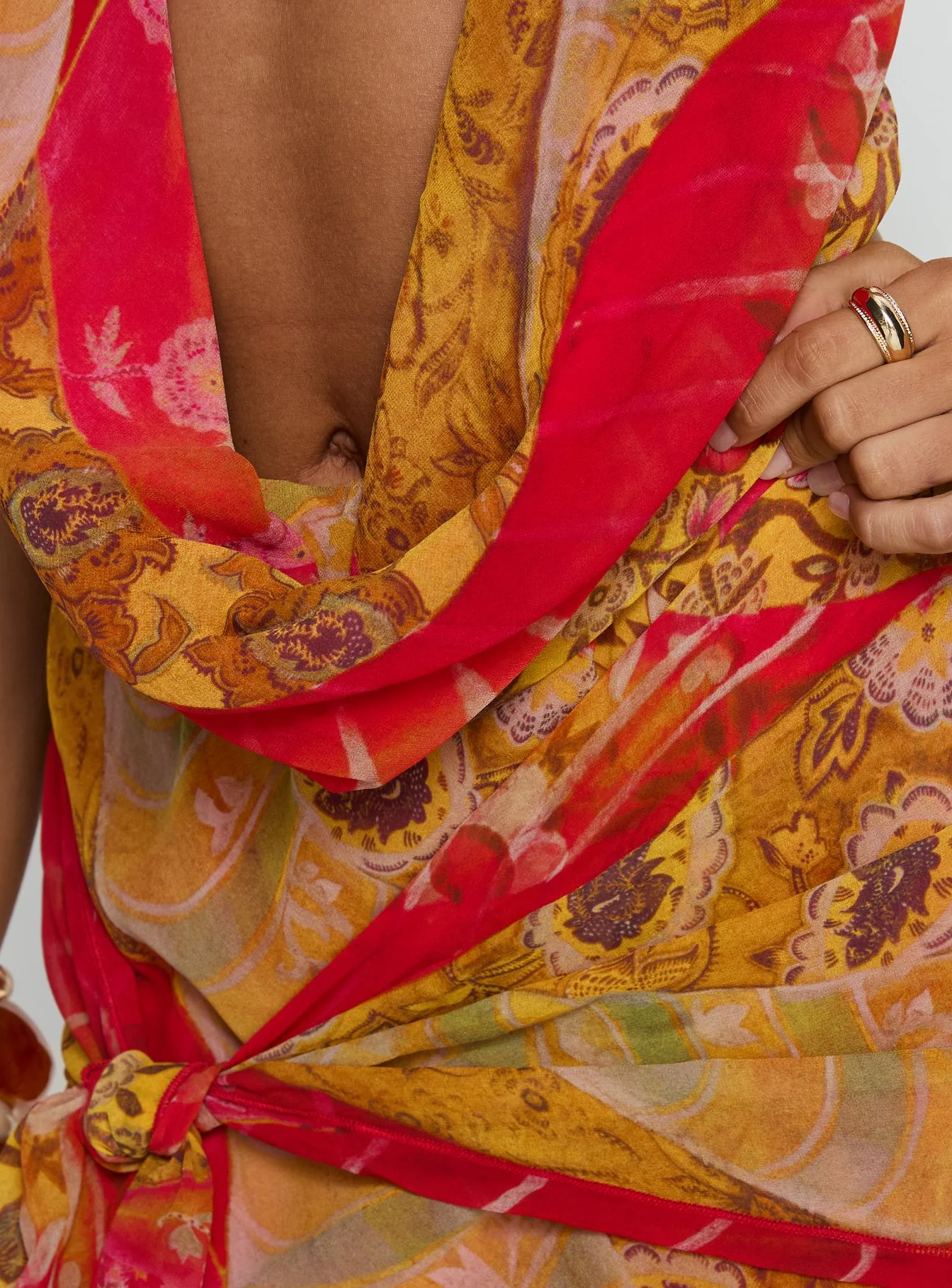 Snakepit Halter Plunge Mini Dress Paisley Splice