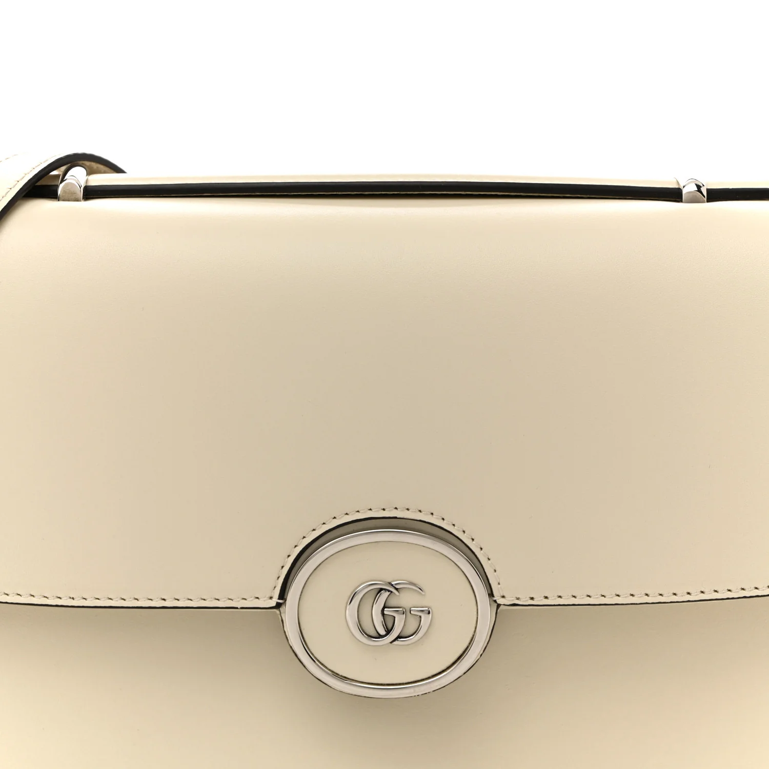 Senna Calfskin Petite GG Top Handle Shoulder Bag Mystic White - Top Club