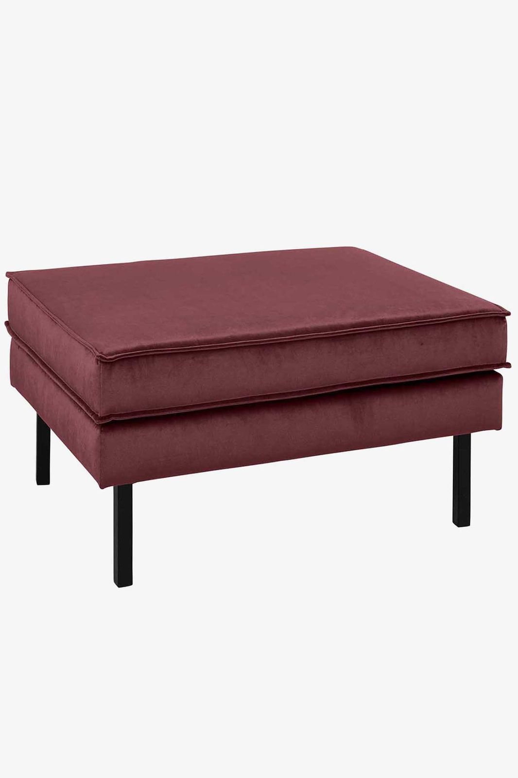 Amsterdam velvet hocker juke wine red