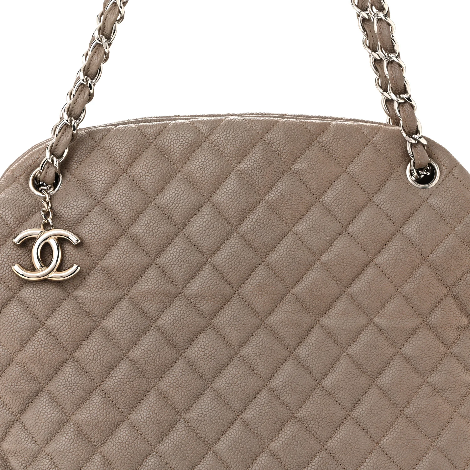 Caviar Quilted Large Just Mademoiselle Beige - Top Club