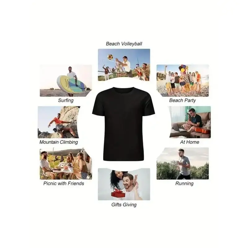1/2/3/4/5 Pack Men’s Heavyweight White Cotton Crew Neck T-Shirt, Classic Casual Streetwear Basic Top