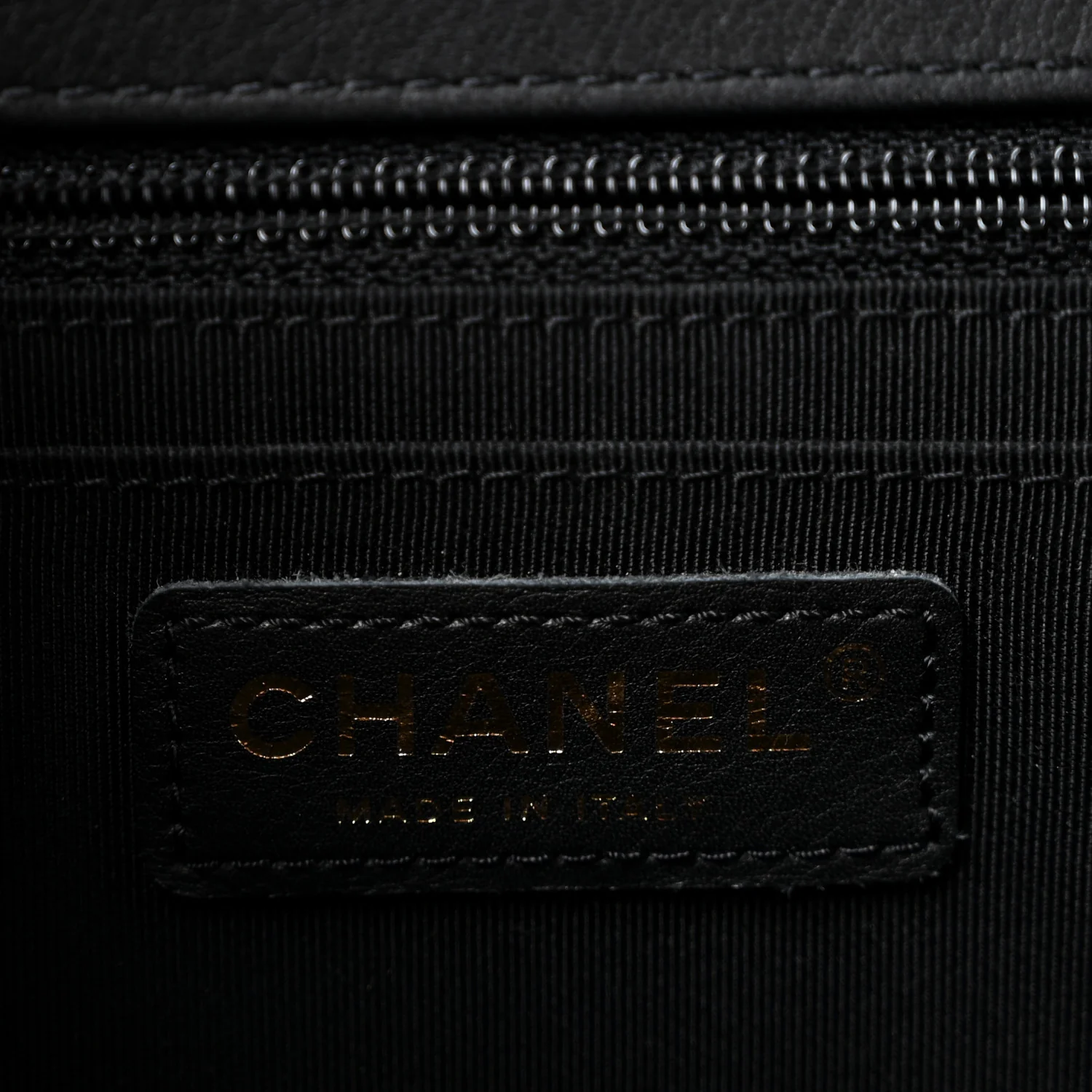 Calfskin Chevron Quilted Large Statement Flap Black - Top Club