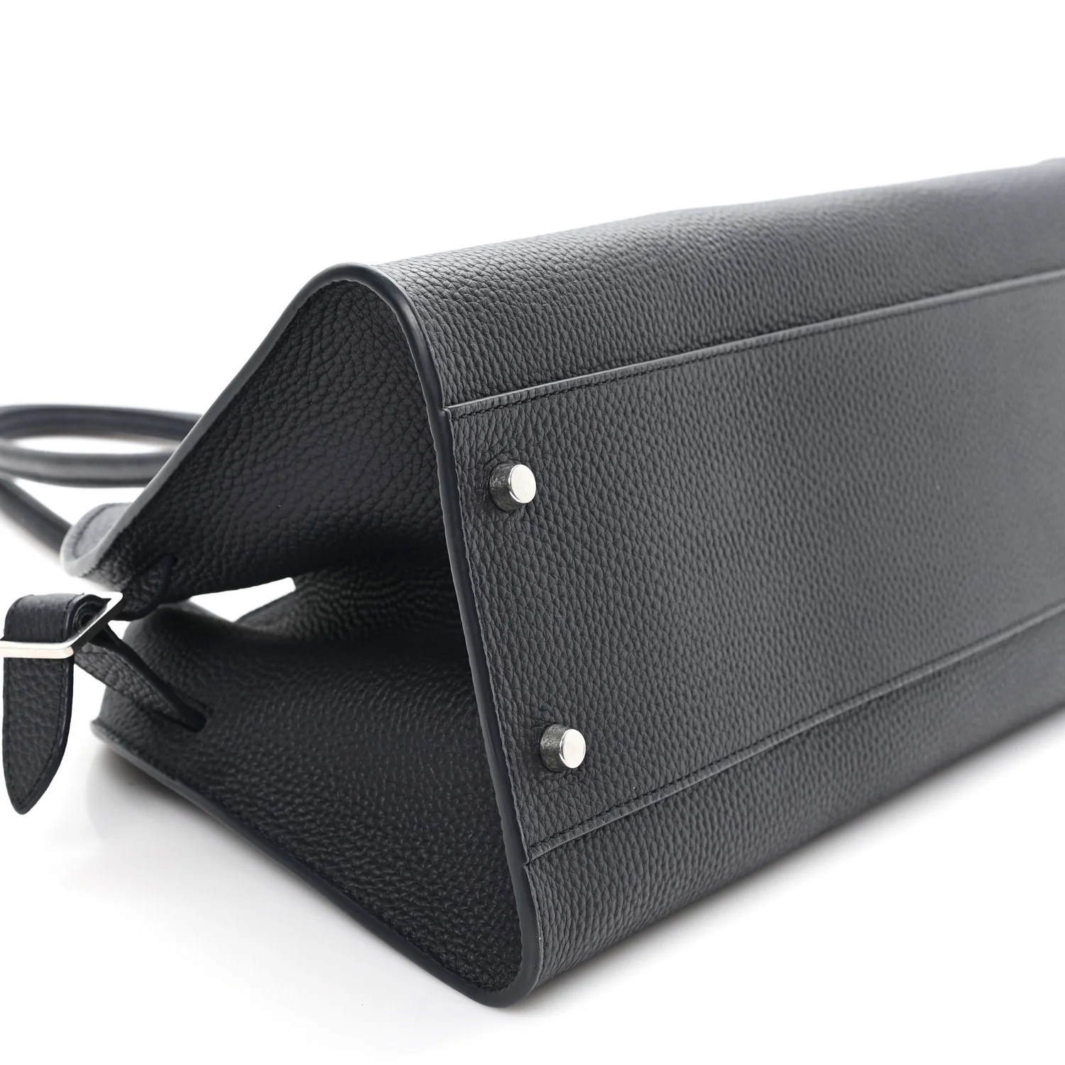 Matte Grained Calfskin Margaux Shoulder 12 Marine - Top Club