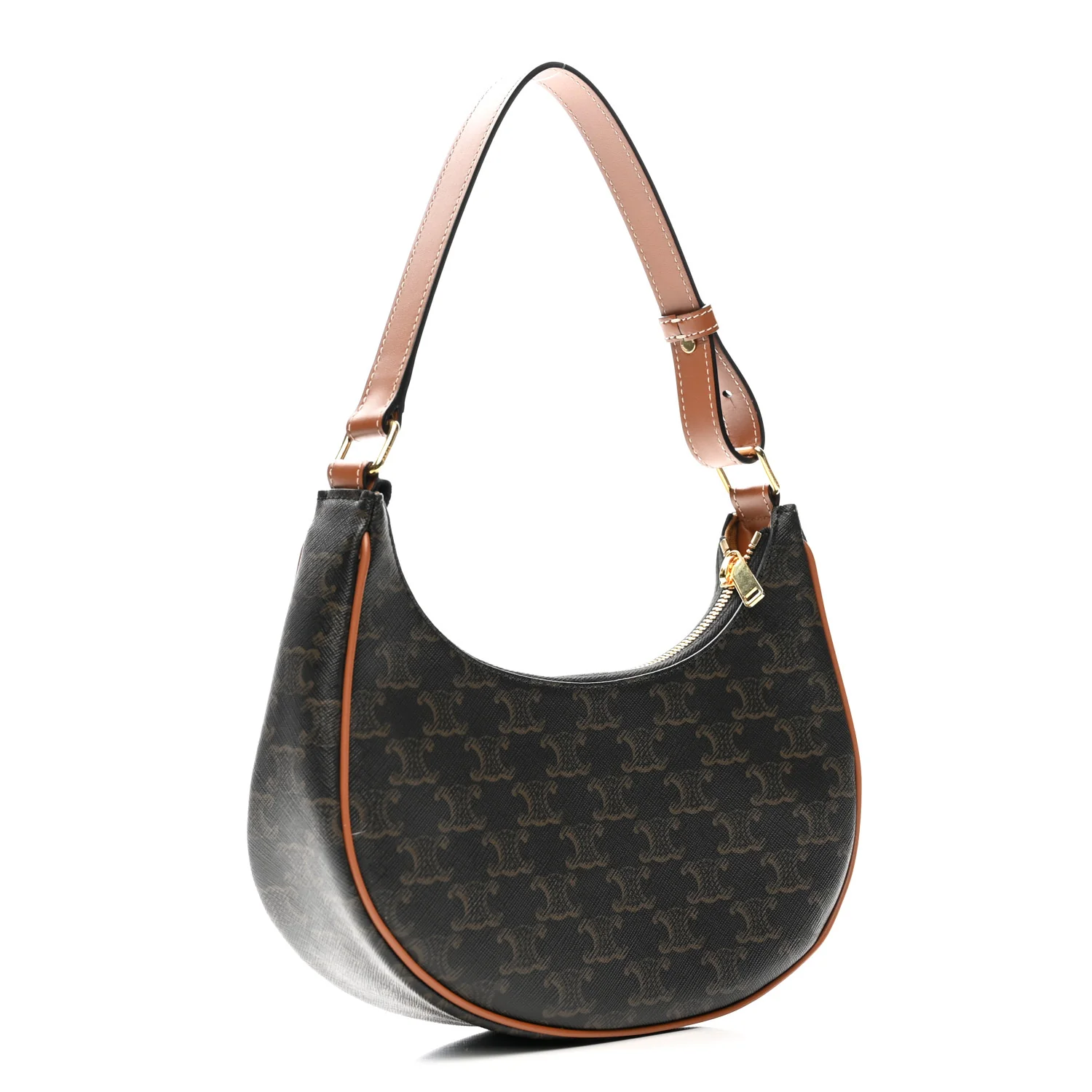 Triomphe Canvas Calfskin Ava Shoulder Bag Tan - Top Club