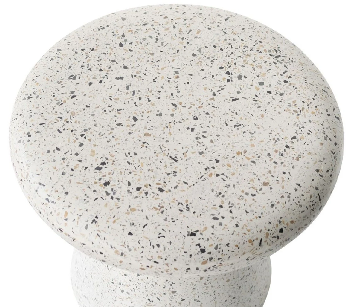 Luxury side table / stool white Ø 50 x H. 47 cm - Round concrete table / stool - Living room furniture - Luxury furniture - Concrete furniture - Luxury furnishings - Living room furnishings