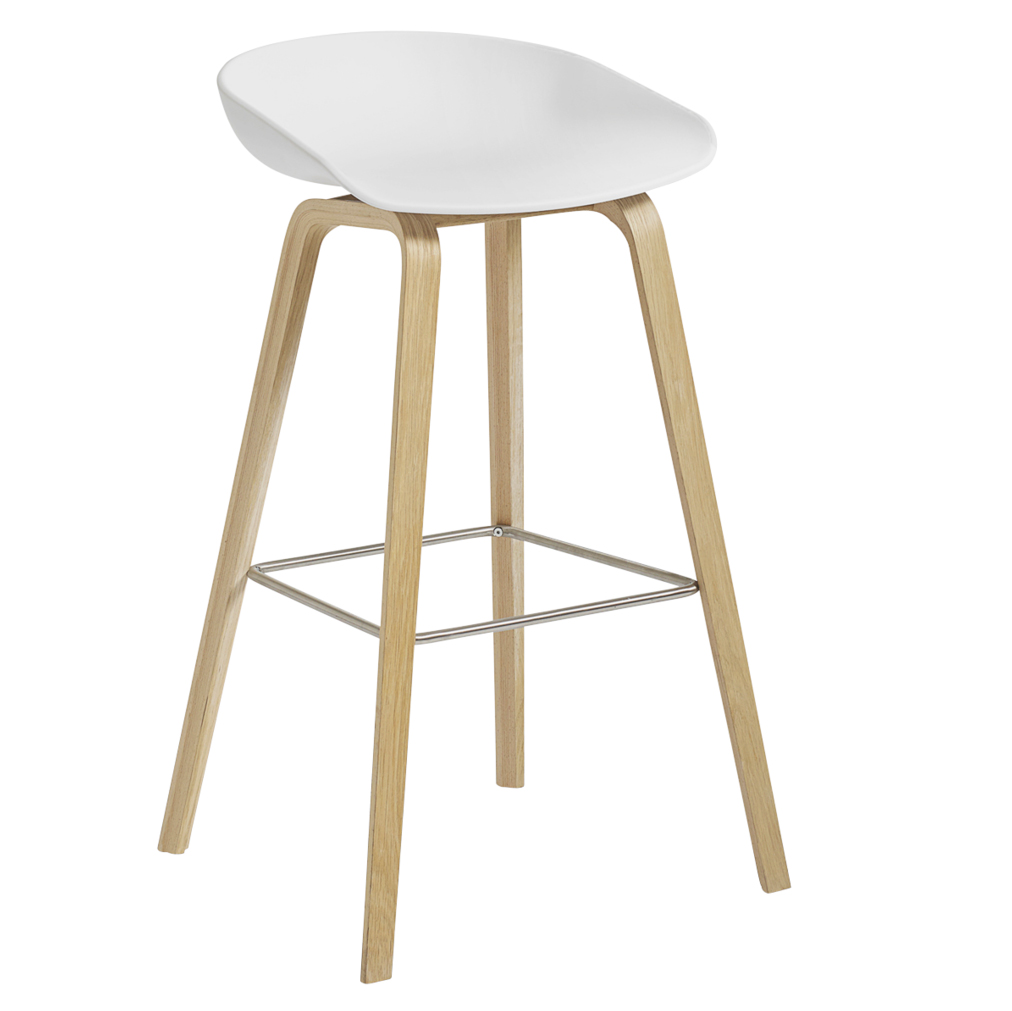 Barkruk AAS32 75 cm gelakt eiken onderstel white