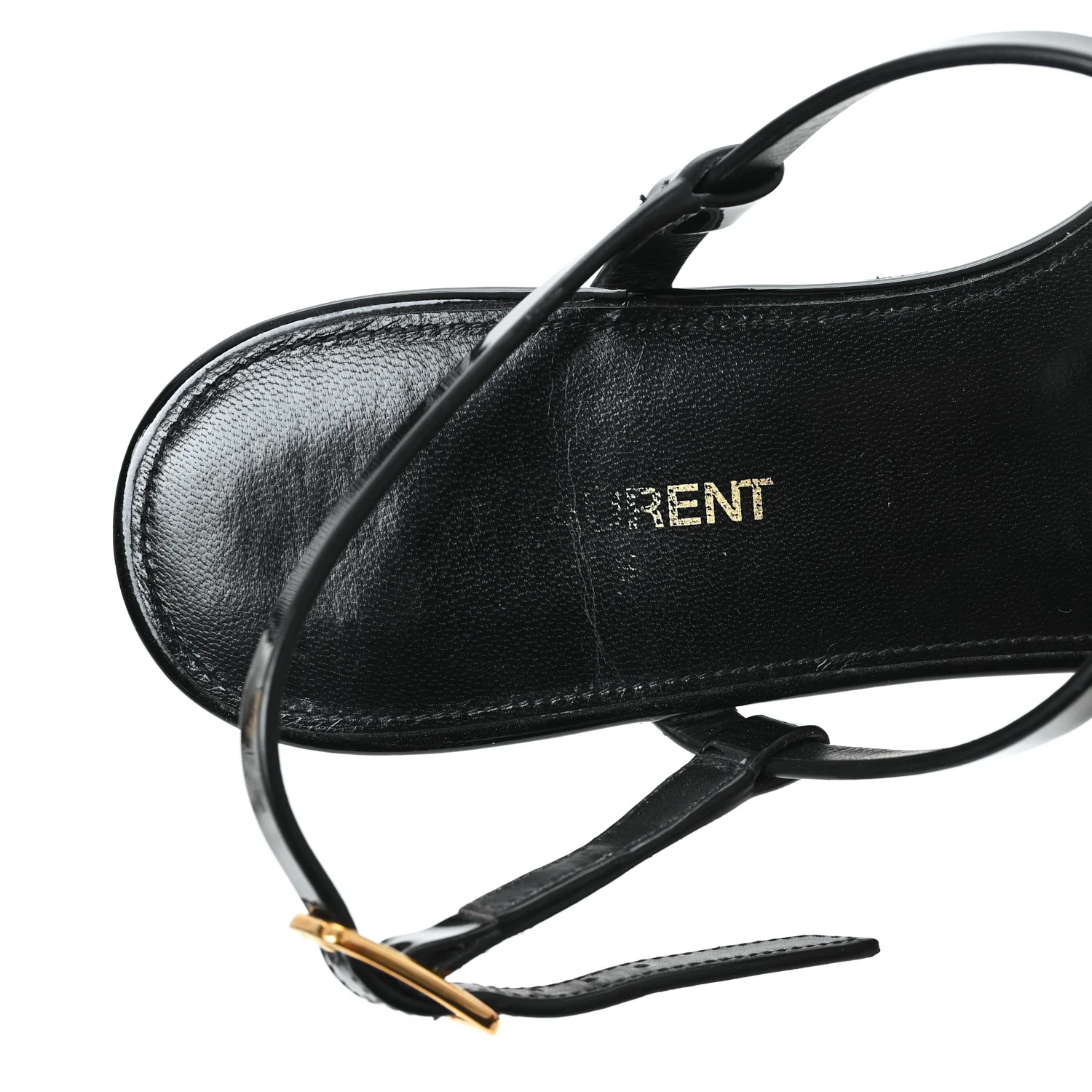 Patent Calfskin Cassandra Monogram Sandals 38 Black - Top Club