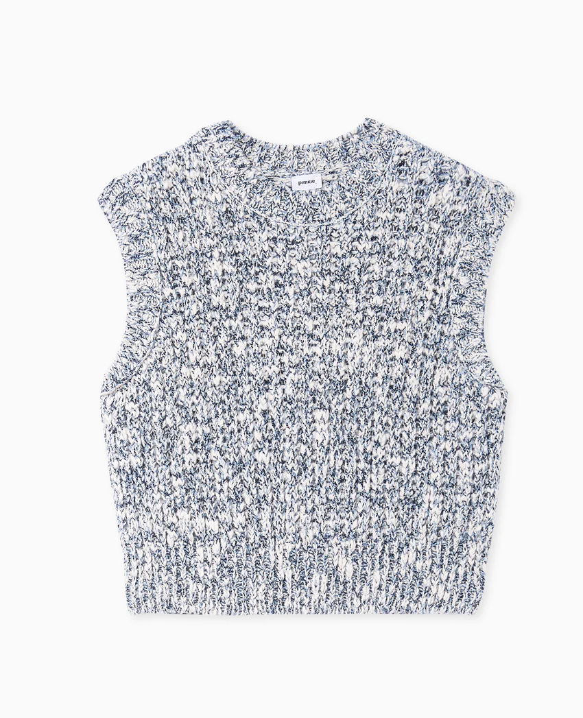 Pimkie Pull sans manches en maille moulinée