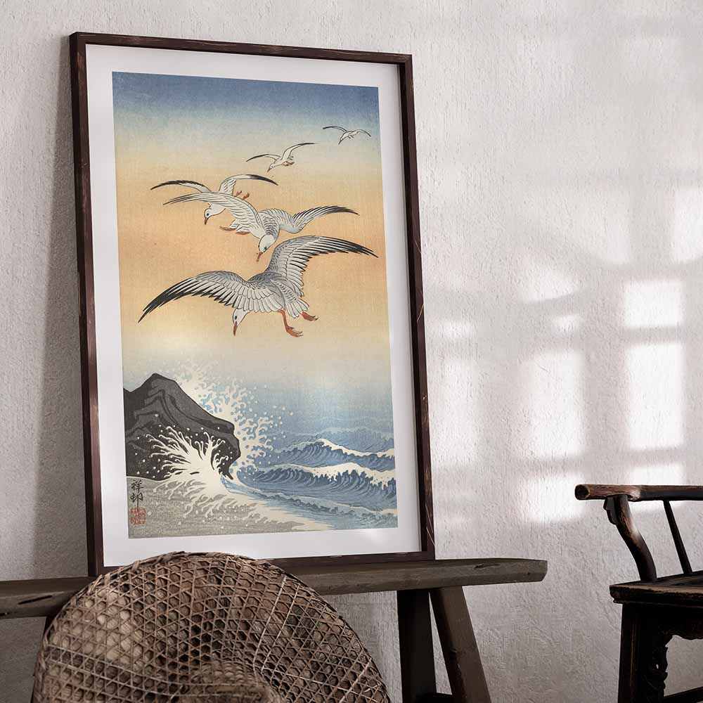 Poster Ohara Koson - Seagulls 70x100 cm