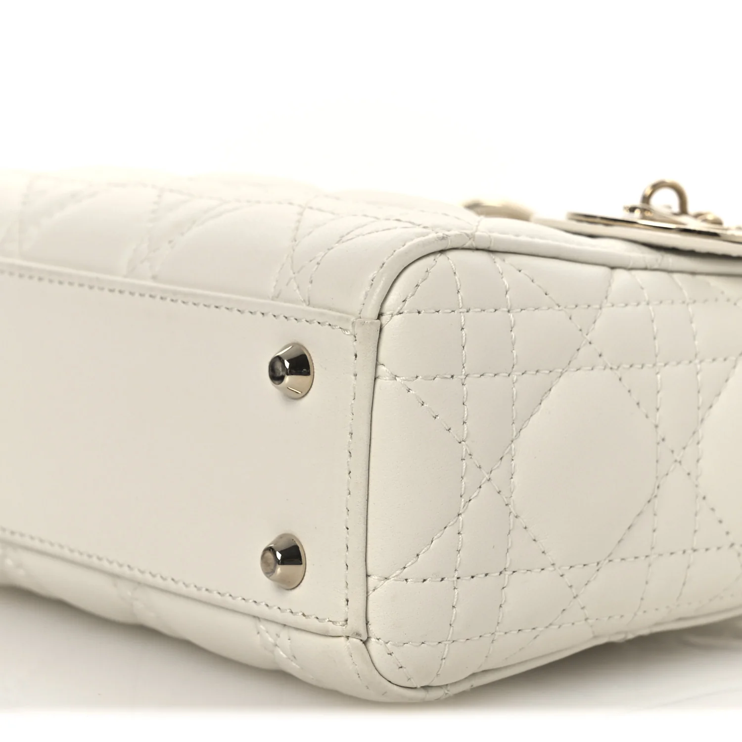 Lambskin Cannage Mini Lady Dior White - Top Club