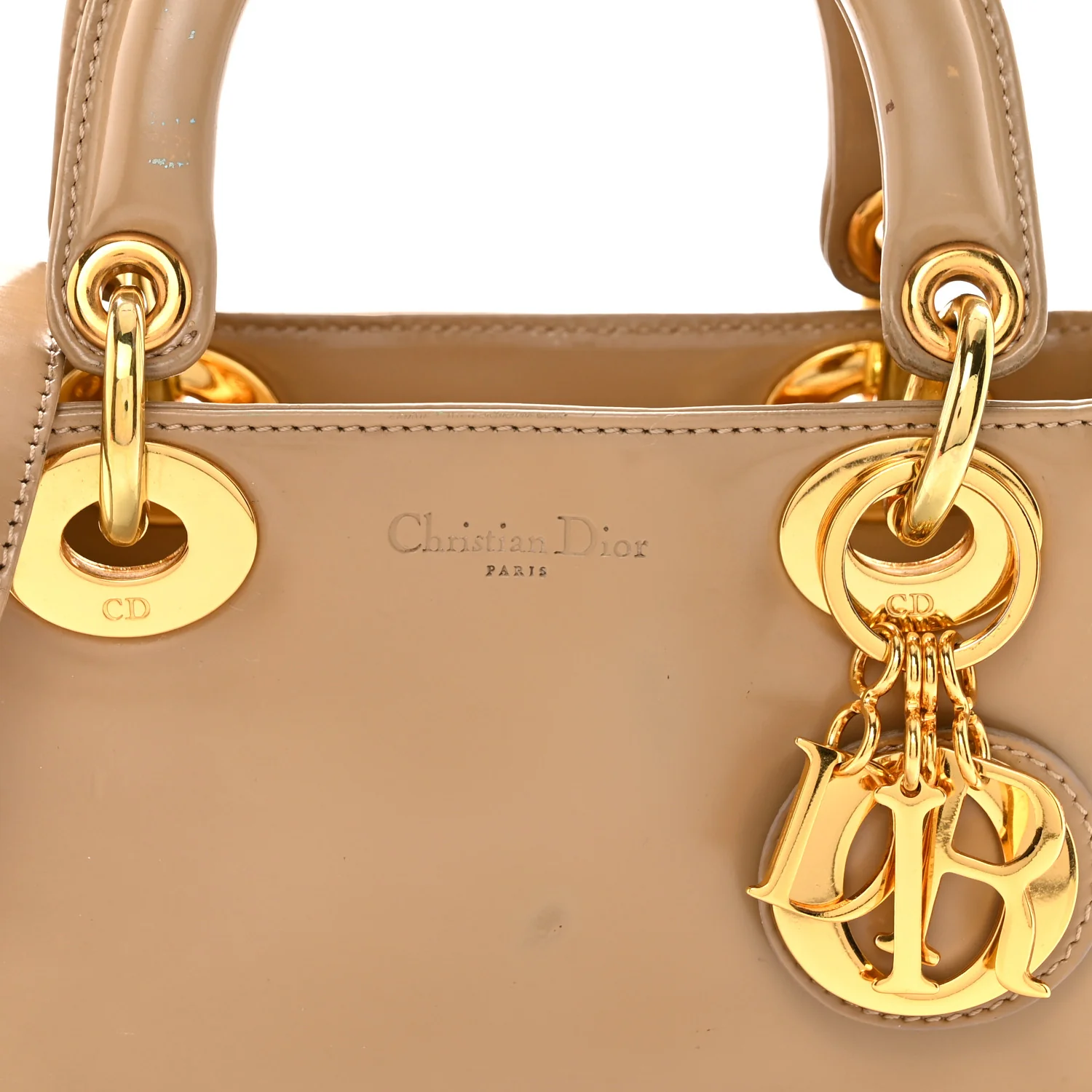 Patent Mini Lady Dior Beige - Top Club