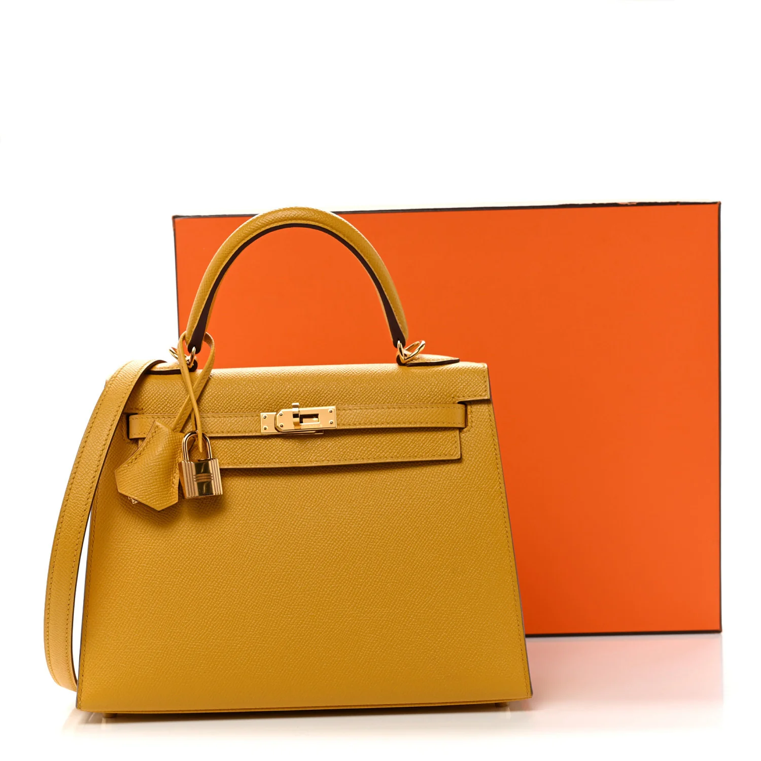 Epsom Kelly Sellier 25 Jaune Ambre - Top Club