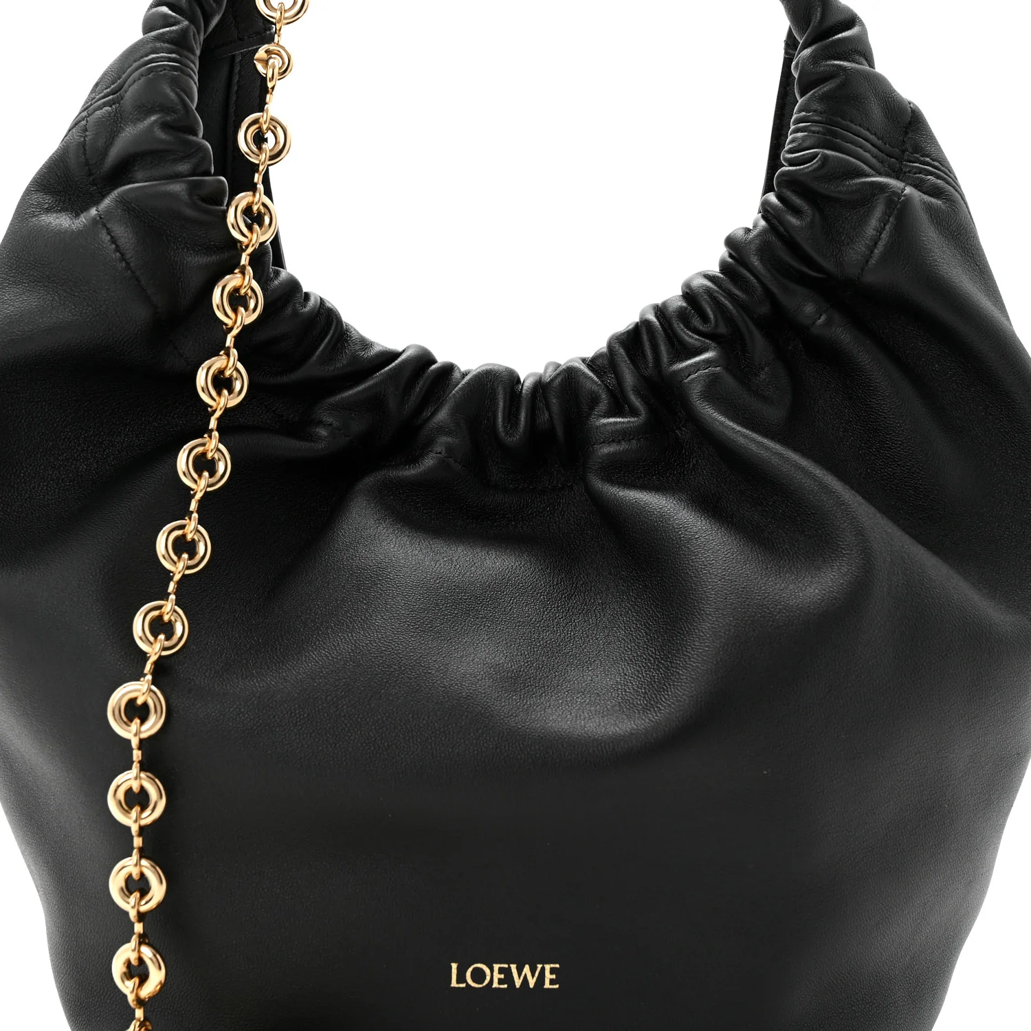 Buttery Nappa Lambskin Small Squeeze Bag Black - Top Club