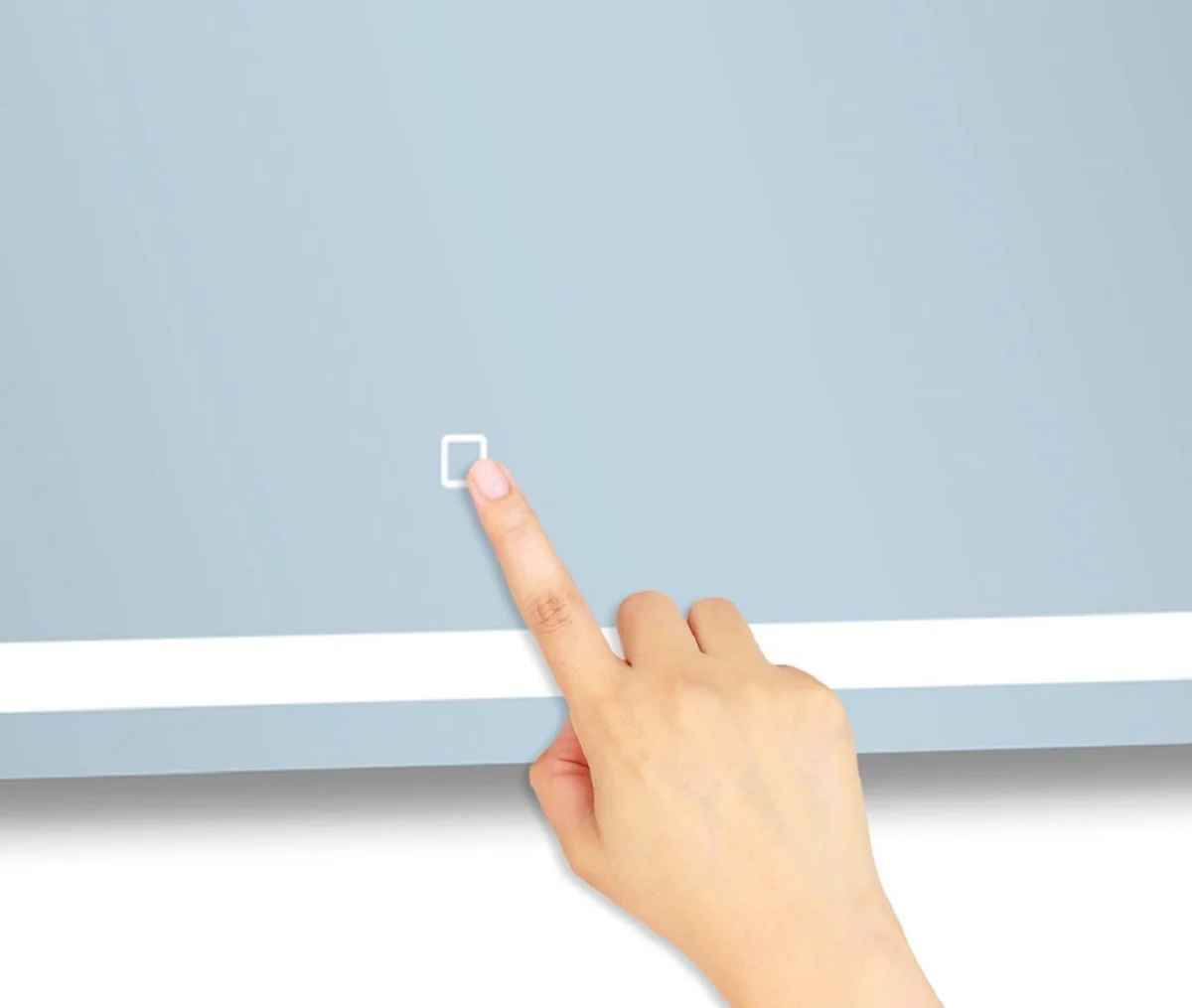 Luxury bathroom mirror 120 x 2.5 x H. 60 cm - wall mirror with LED lighting and integrated weather station - luxury bathroom furniture