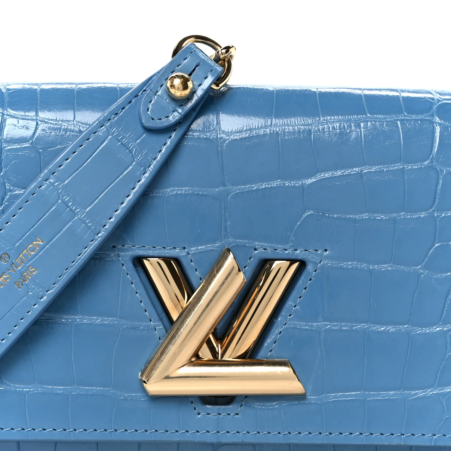 Crocodile Twist Chain Wallet Bleuet - Top Club