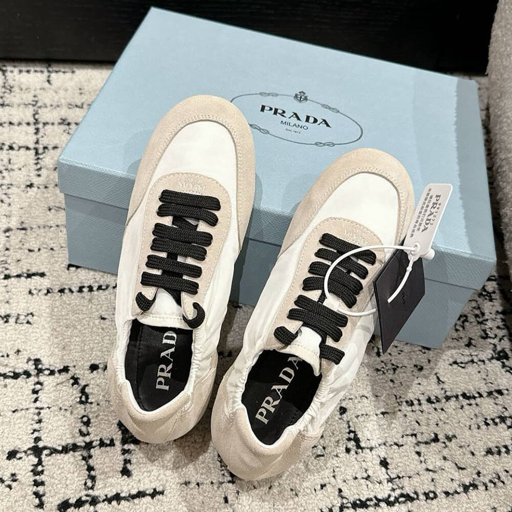 PRADA Collapse Re-Nylon and suede sneakers - Top Club