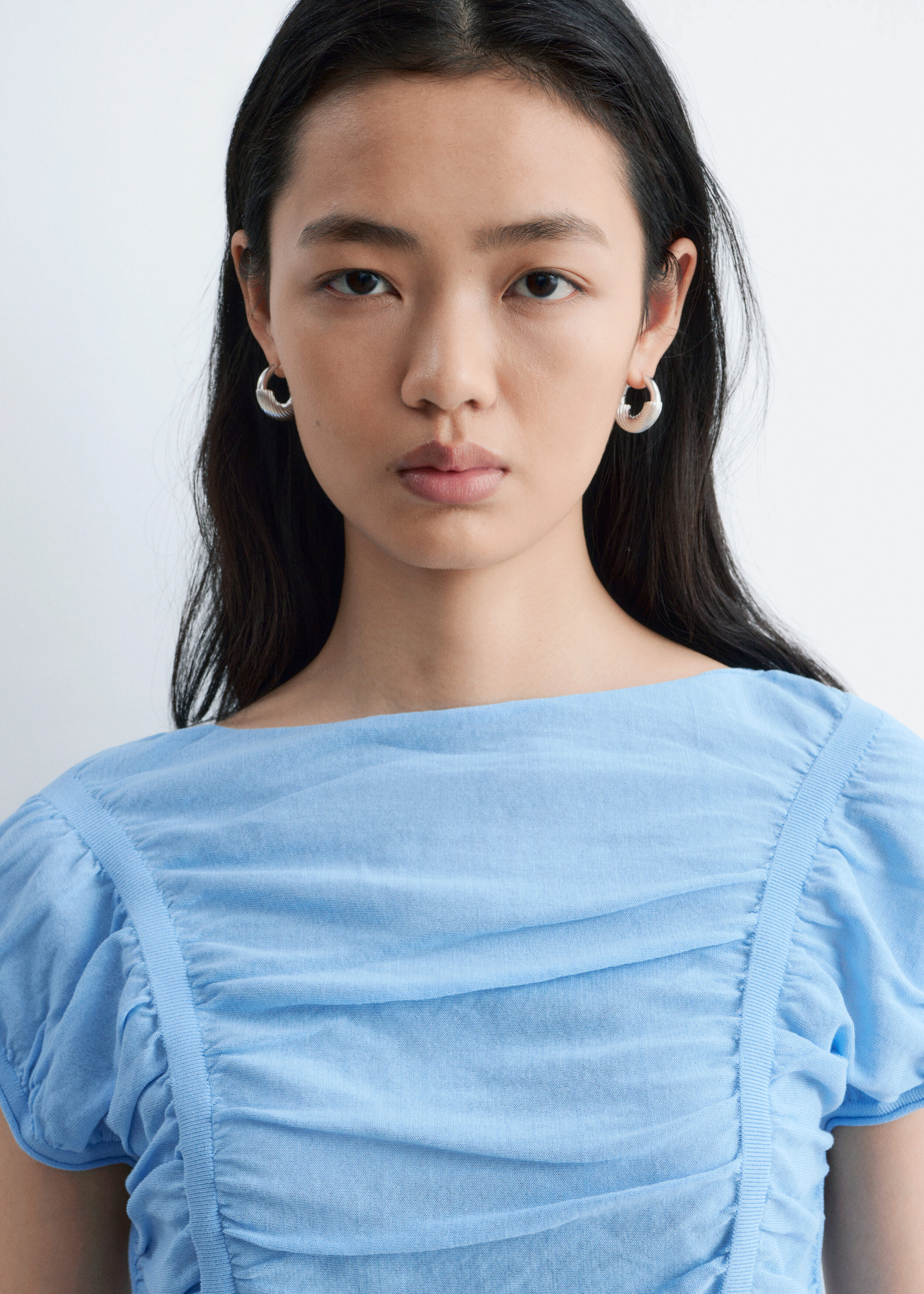 & Other Stories RUCHED CAP-SLEEVE TOP