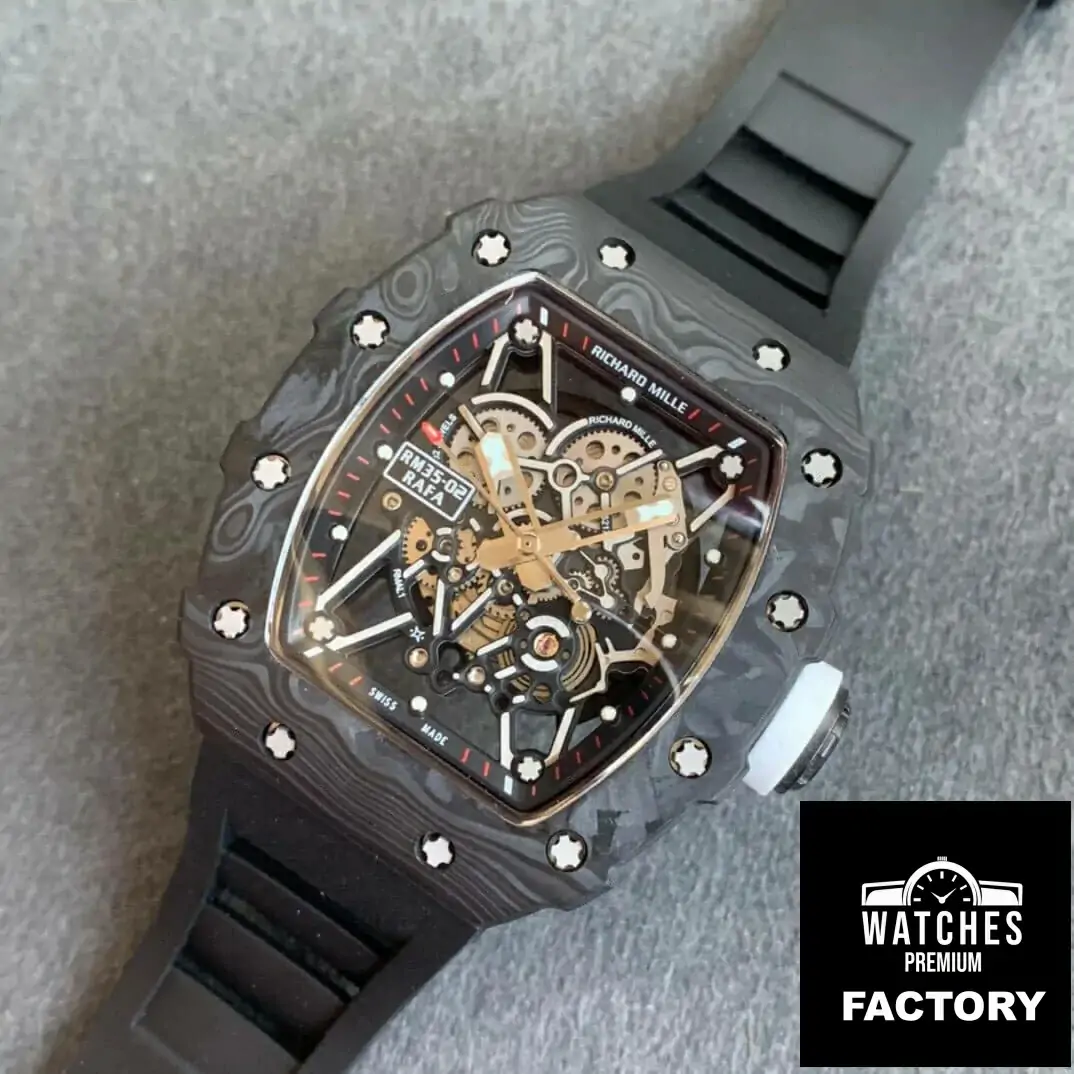 Richard Mille RM035-02 KV Factory Black Rubber Strap