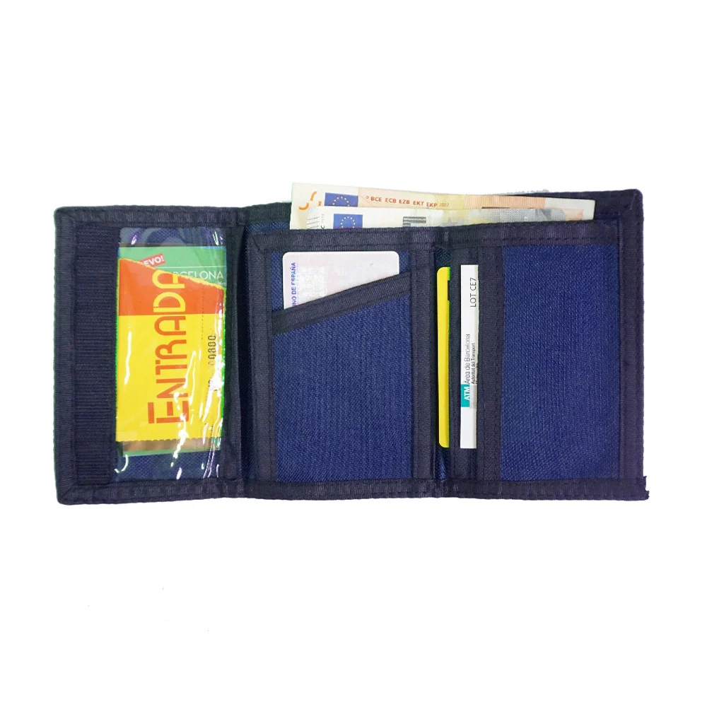 ANETO fabric wallet with velcro closure – blue