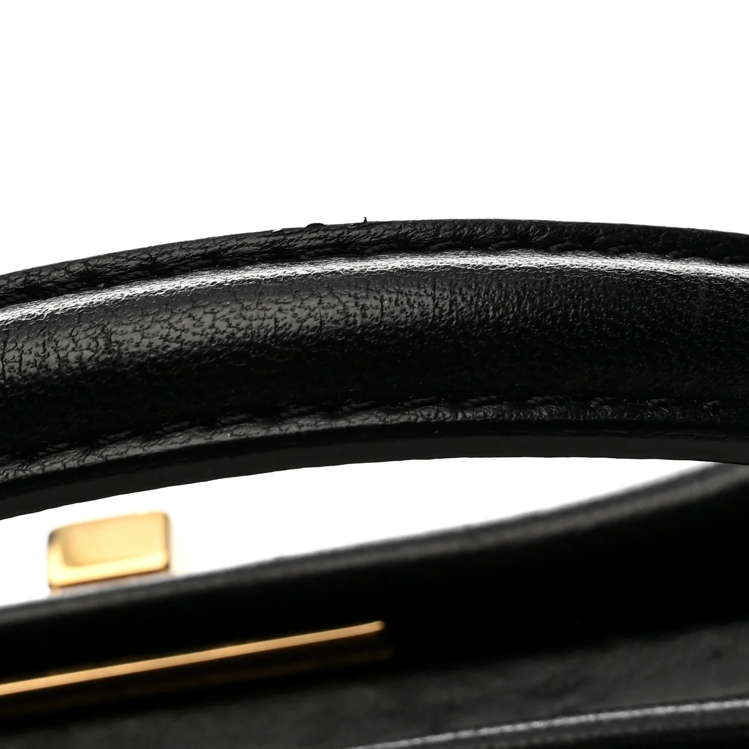Shearling Nappa Macro FF 1974 Mini Peekaboo Iconic Satchel Tobacco Black - Top Club
