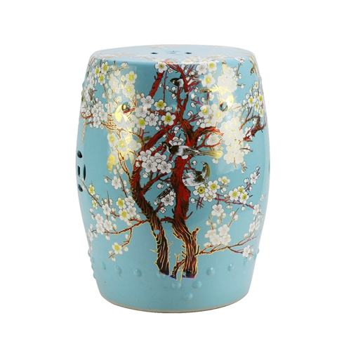 Chinese Bijzettafel Blauw met bloem