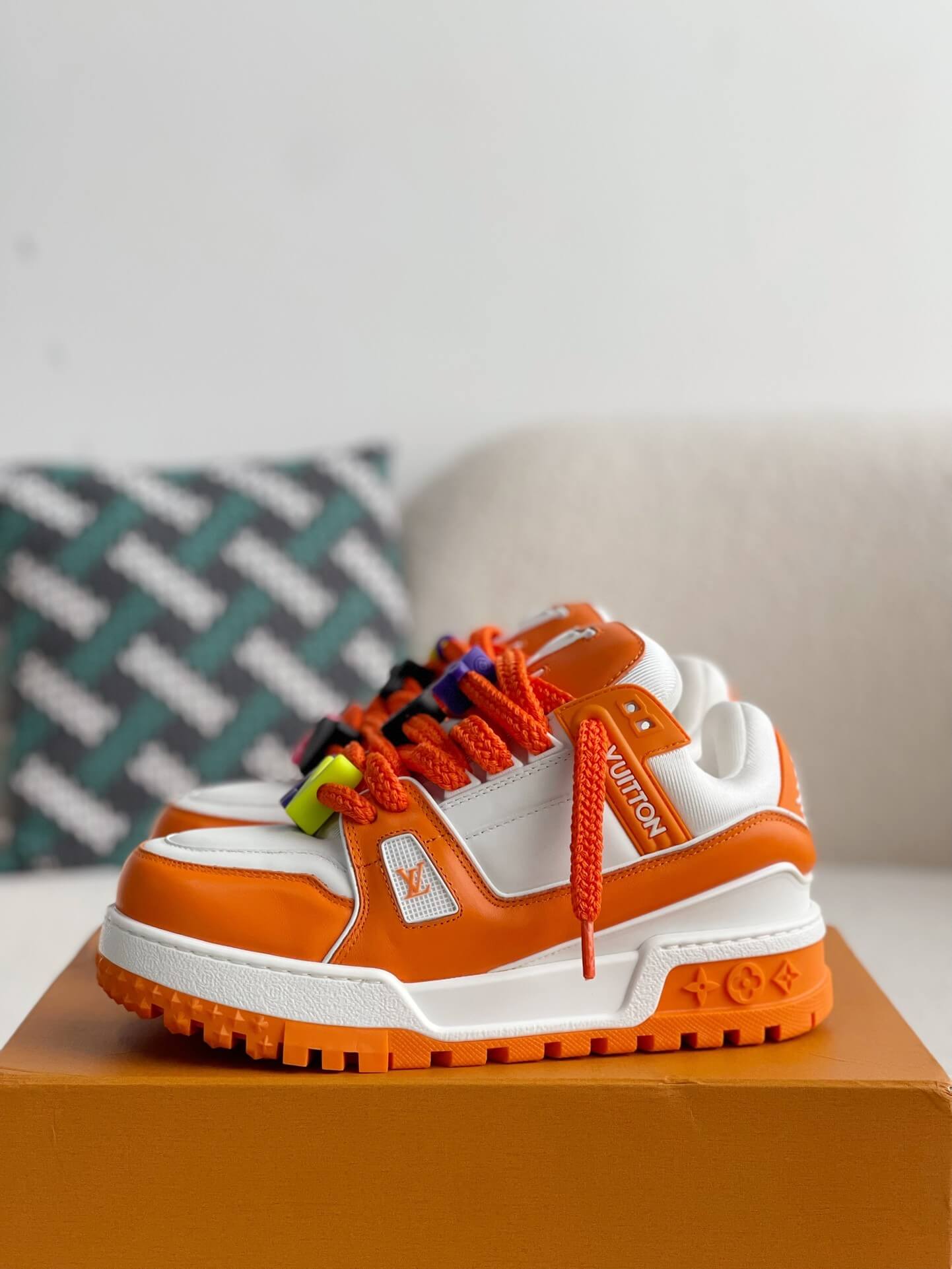 Louis Vuitton LV Trainer White Orange Maxi Sneaker - Sneaker Replica Workshop