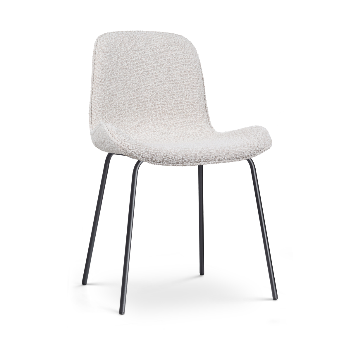 Eetkamerstoel Nora-Fé bouclé beige - zwart onderstel