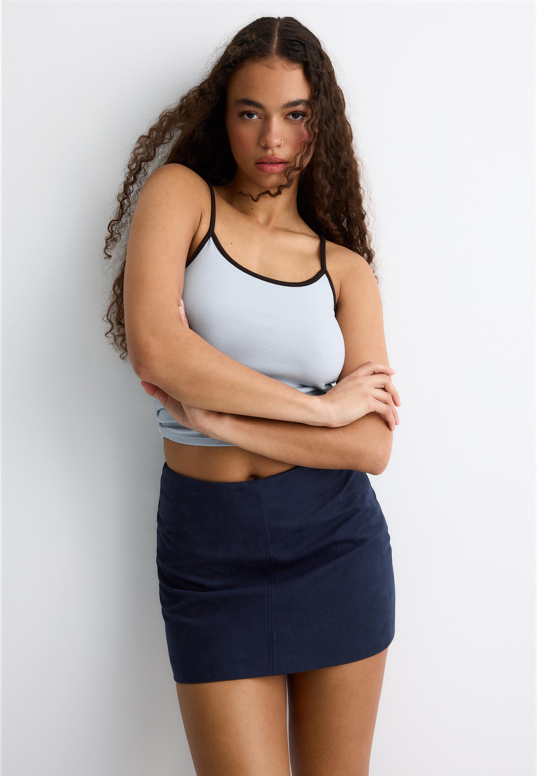 FAUX SUEDE MINI SKORT