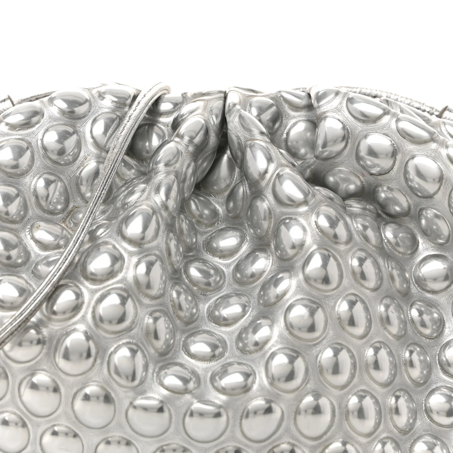 Metallic Fabric Bubble Wrap The Mini Pouch Silver - Top Club