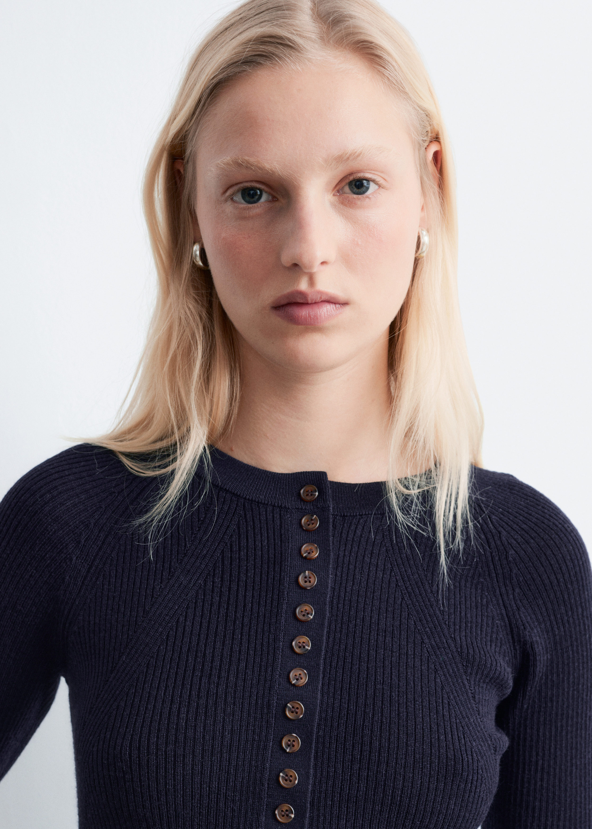 & Other Stories HALF-PLACKET MERINO WOOL TOP