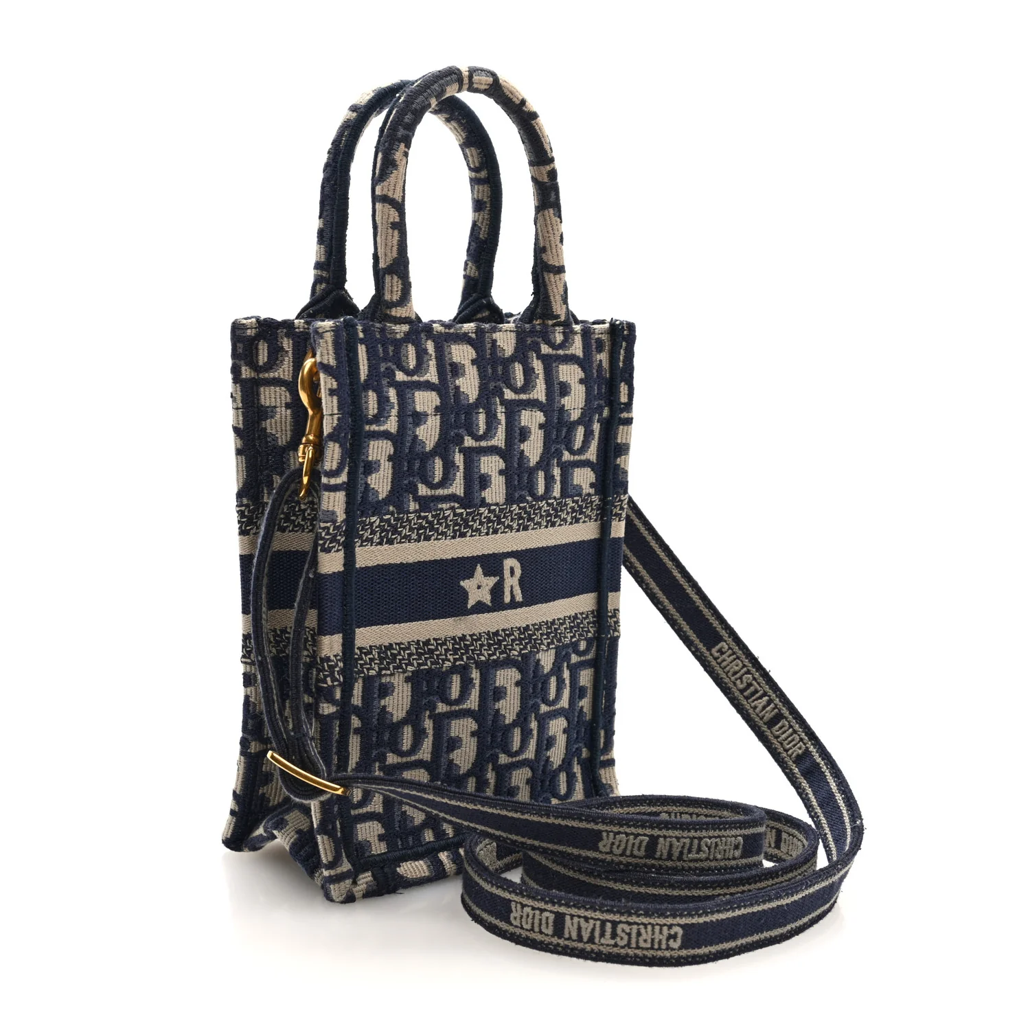 Oblique Mini Book Tote Phone Bag Blue - Top Club