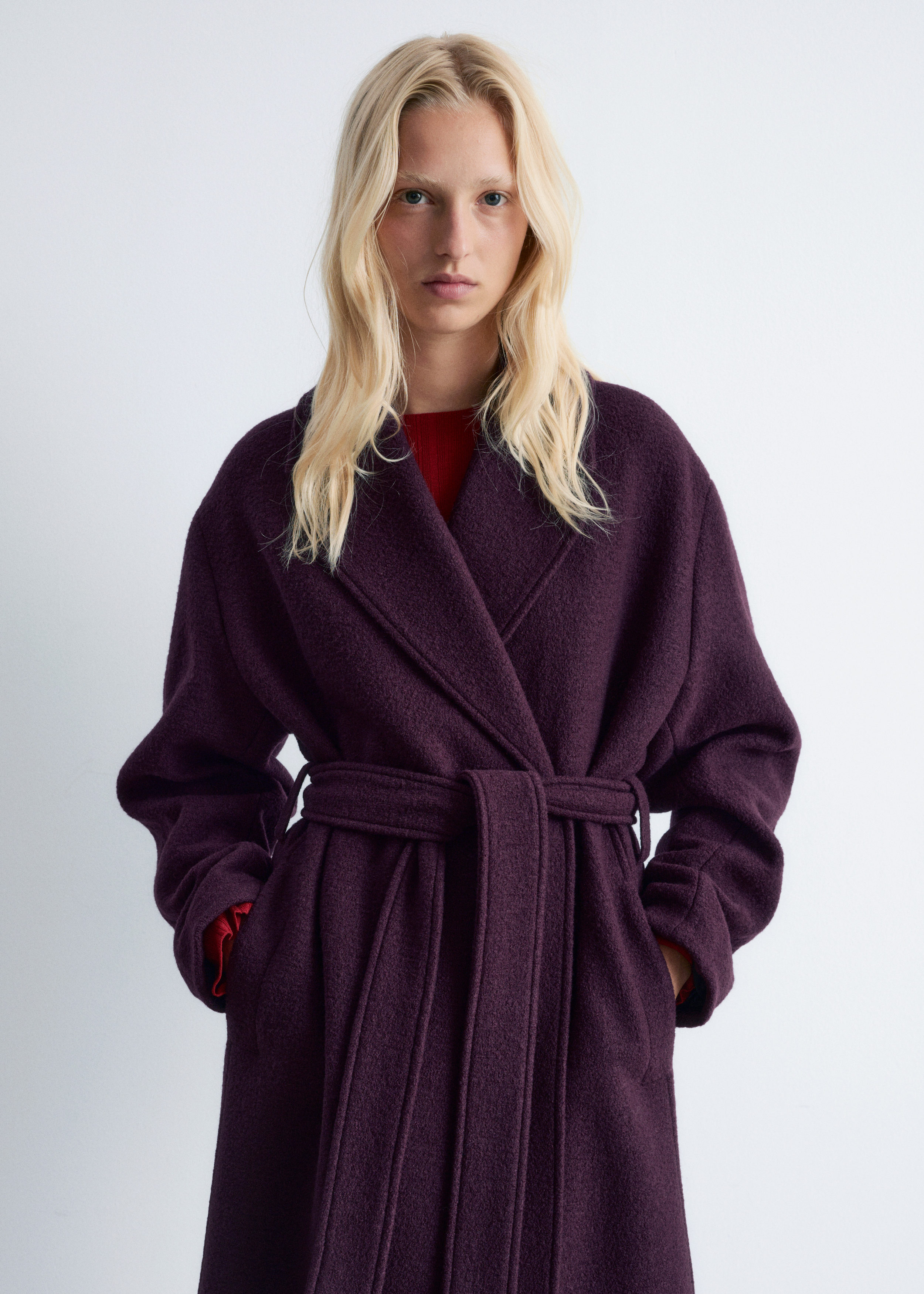 & Other Stories VOLUMINOUS BELTED WOOL COAT