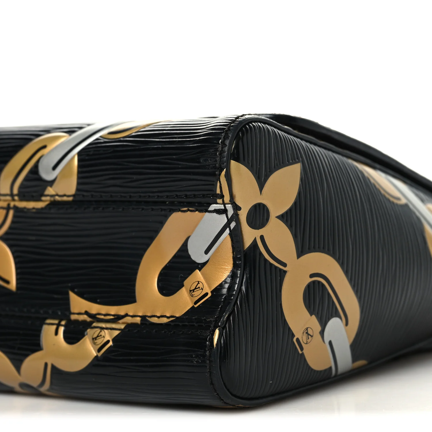 Epi Chain Flower Twist Shoulder Bag MM Black - Top Club