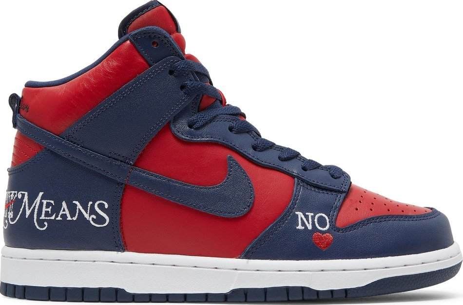 Supreme x Dunk High SB  By Any Means   Red Navy  DN3741-600 - Sneaker Replica Workshop