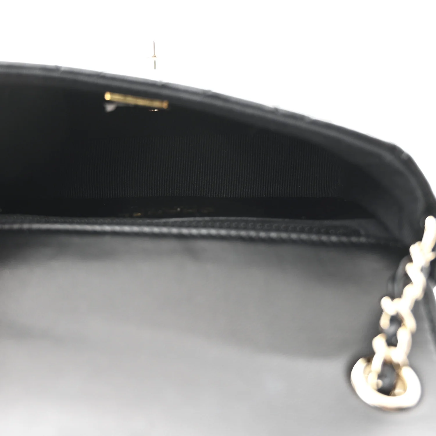 Lambskin Resin Quilted Mini Heart Square Flap Black - Top Club