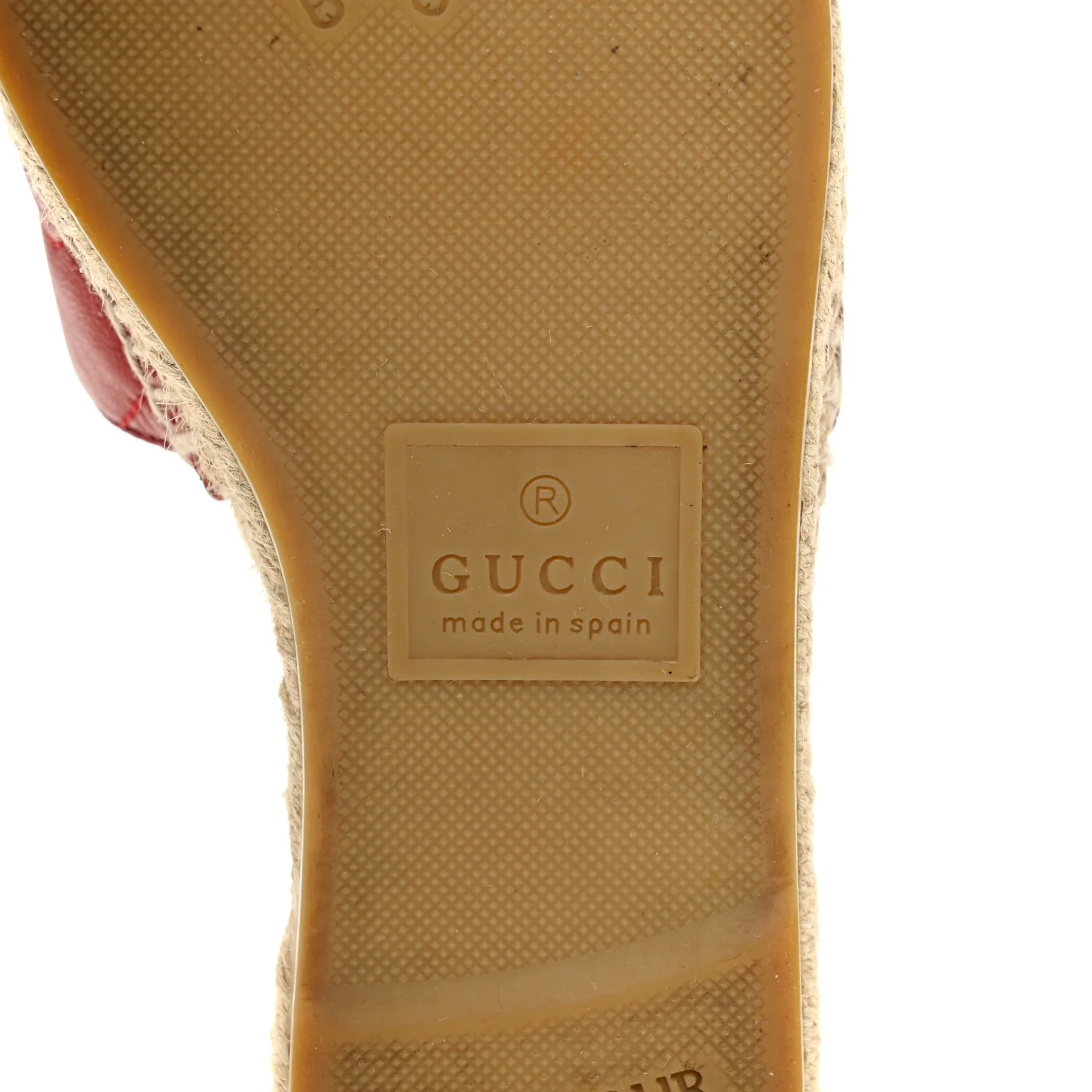 Nappa Matelasse GG Marmont Espadrille Slide Sandals 35 Hibiscus Red - Top Club