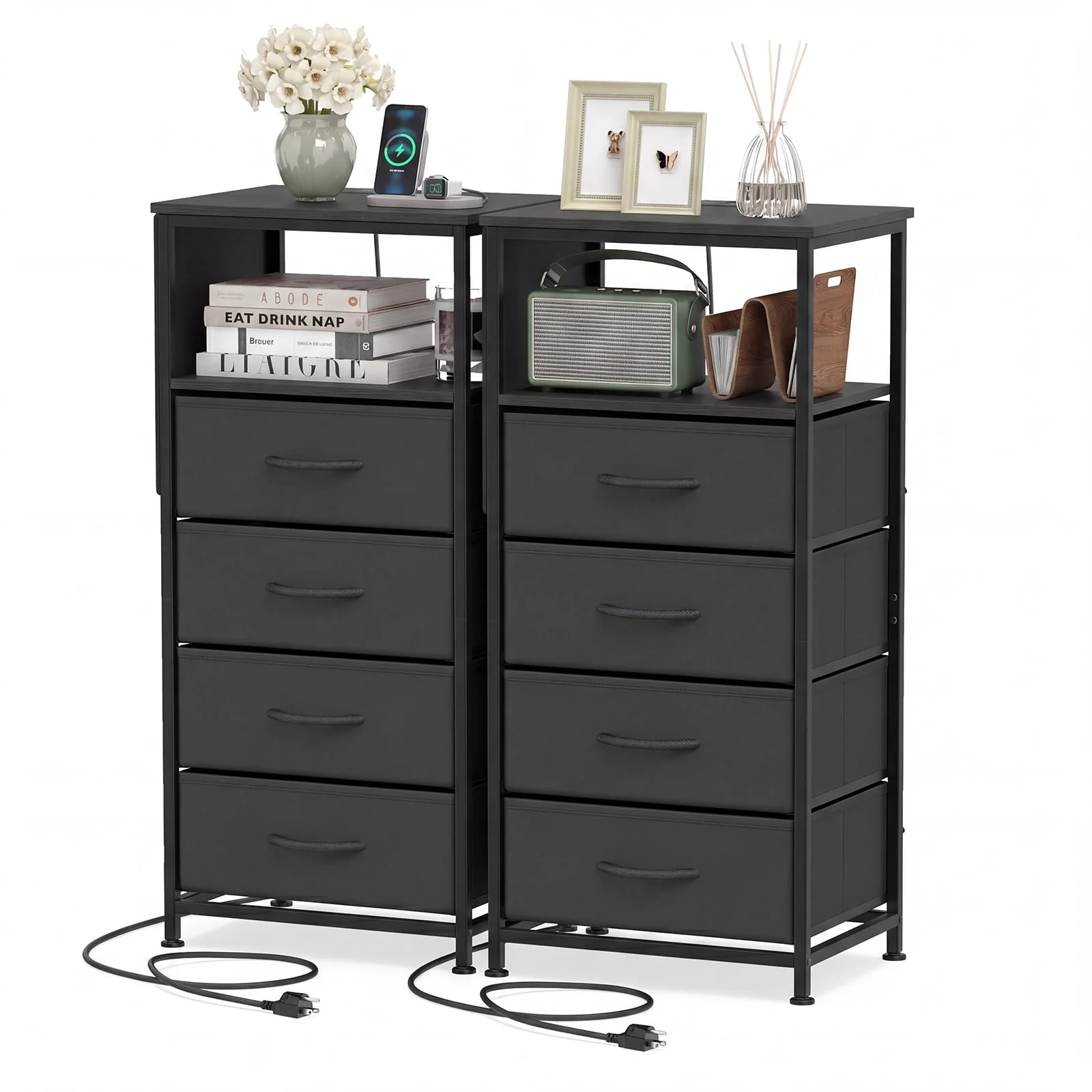 BEFOUNDLOVELY 1/2 Nightstand with Integrated Charging Station 34