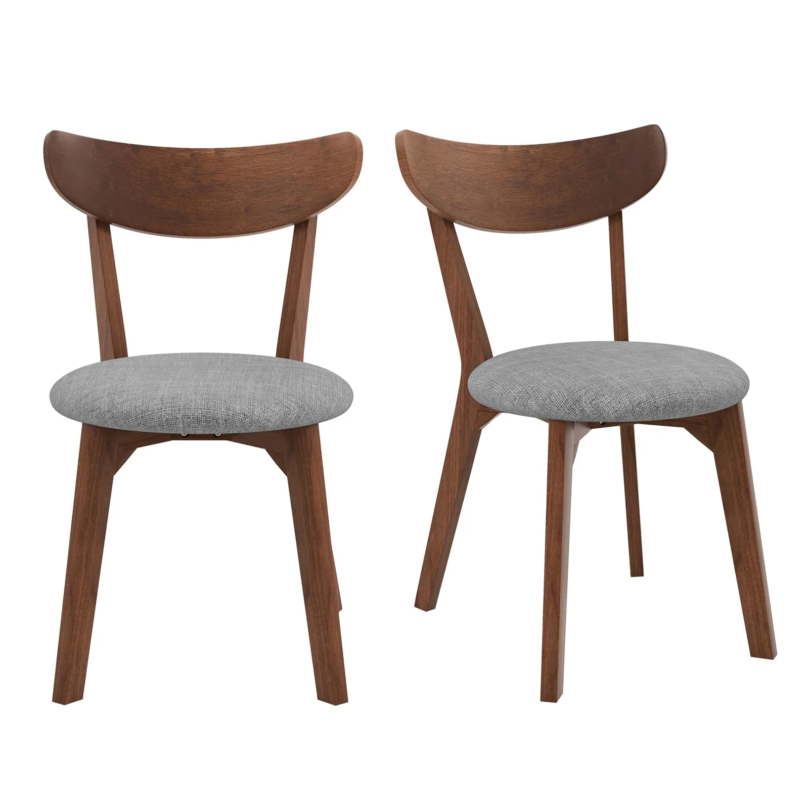 BEFOUNDLOVELY Mid-Century Modern Kitchen & Dining Chairs Set of 2/4 with Curved Back and Cushioned Seat