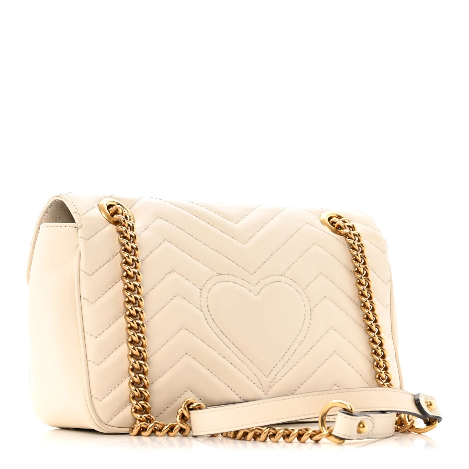 Calfskin Matelasse Small GG Marmont Shoulder Bag White - Top Club