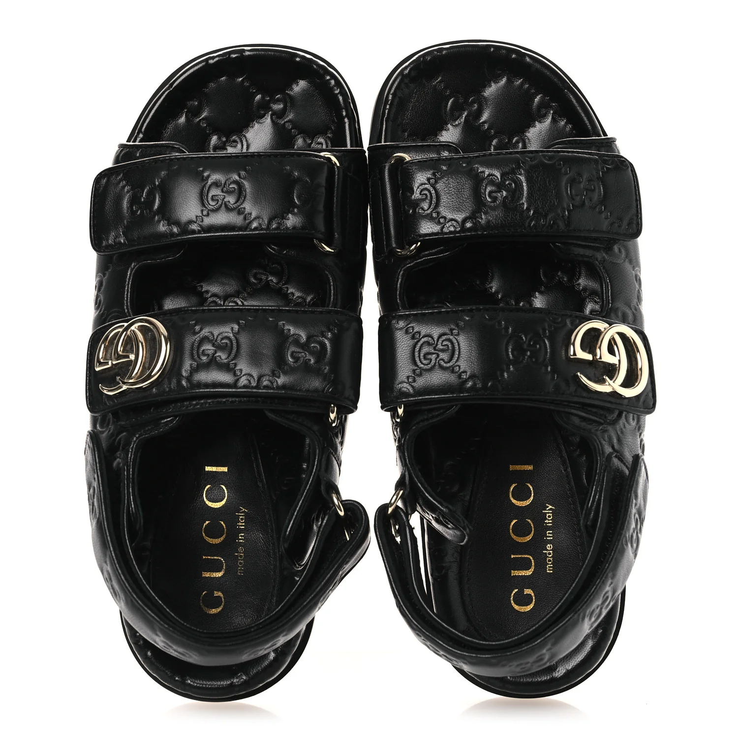 Guccissima GG Embossed Womens Sandals 37 Black - Top Club